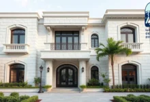 واجهات منازل حجر ابيض