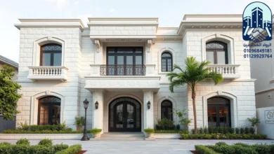 واجهات منازل حجر ابيض
