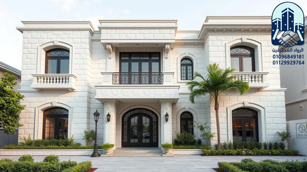 واجهات منازل حجر ابيض